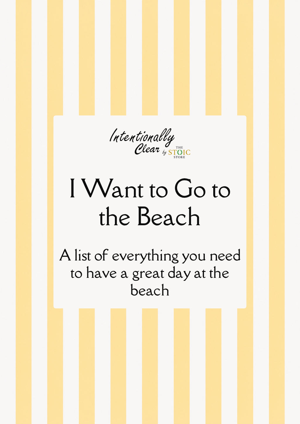 I Want to Go to the Beach - Fillable Checklist