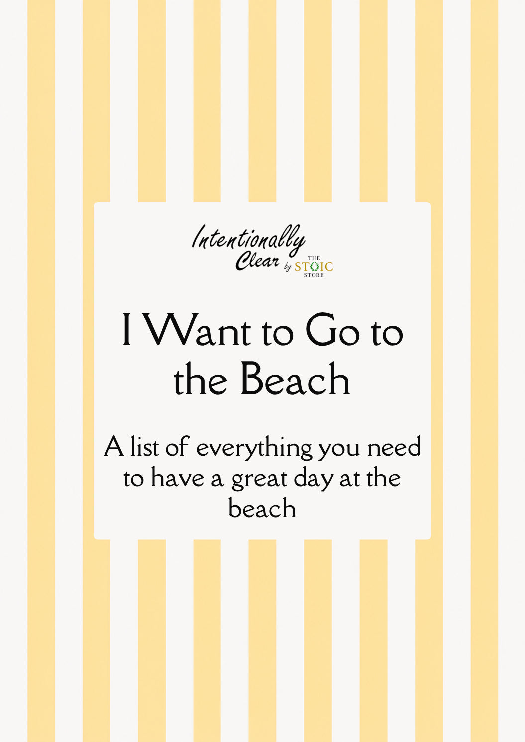 I Want to Go to the Beach - Fillable Checklist